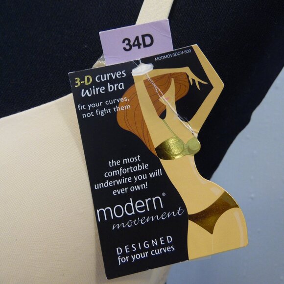 Modern Movement 3-D curves Nude Colored Bra Size 34D YT2BM236 MODMOV3DWR-500 - Picture 2 of 9
